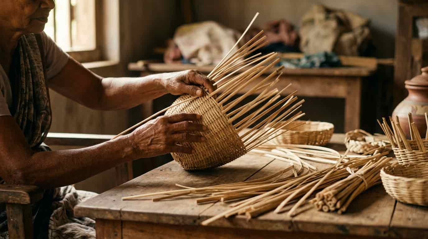 Sri Lankan wood carver at work